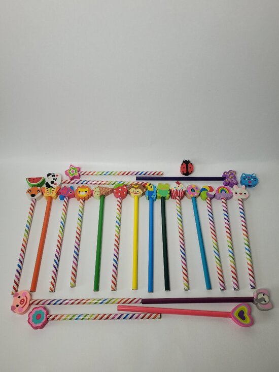 Other - Kids Party Favor Pencil Set Unsharpened Pencils Colored Pencils Themed Erasers